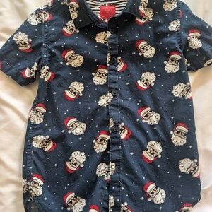 Cactus Boys Navy Santa Shirt